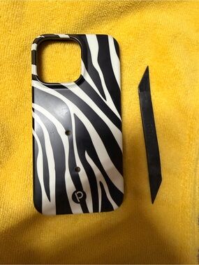 Loopy Zebra-Print Phone Case - Black & White IPhone 14 Pro Max